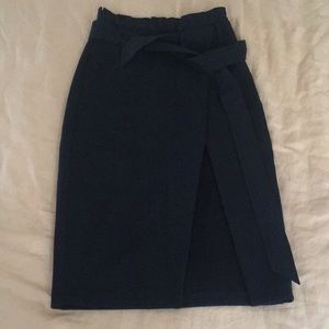 Topshop heavy wrap midi skirt
